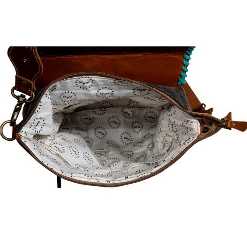 😍New Style Myra Bag Corset woven leather flap Rug canvas tribal new crossbody - Picture 6 of 10
